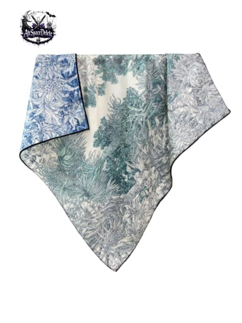 Silk Wool Blend Square Scarf Lightweight Printed Headscarf 26x26